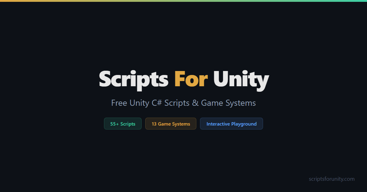 Free Unity C# Scripts and Game Systems: 55 Copy-Paste Tools for Indie Games